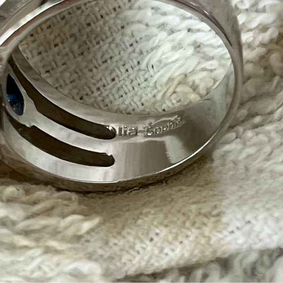 Lia Sophia Blue Riviera Blue Bayou Ring Size 9 - Picture 6 of 6